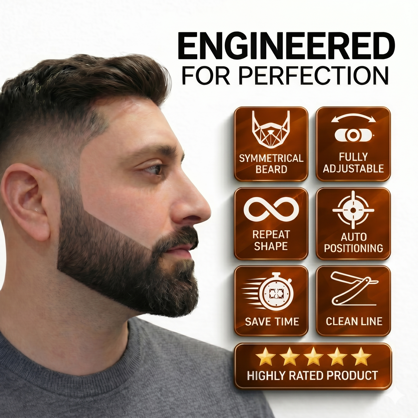 Fire Orange Straight Beard Template