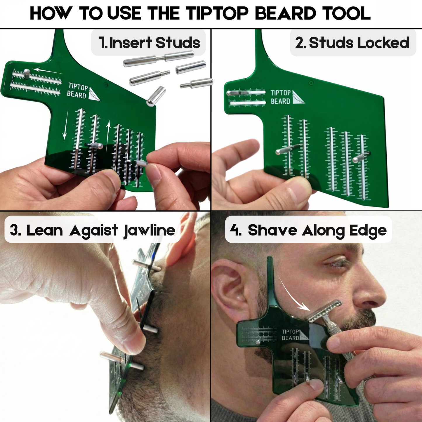 Emerald Green Bend Beard Template